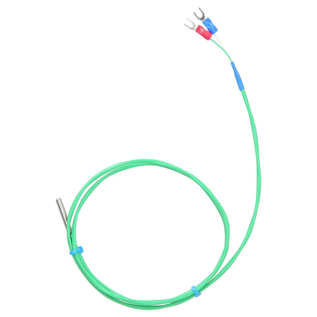 KType Thermocouple Probe Silicone Super Soft Temperature Measuring Line 0200 Celsius  Green 4x30mm(2meter )