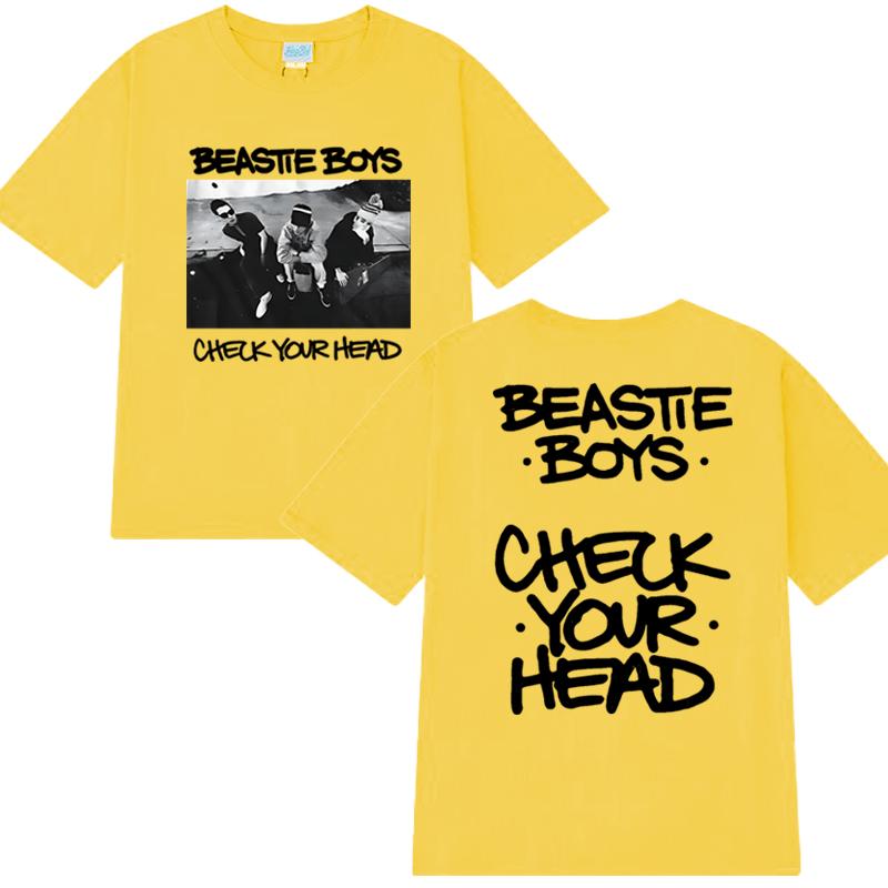 Hip Hop Groups Beastie Boys Check Your Head Album Print T Shirt Unisex Vintage Summer Short Sleeve T-shirts Men Women Cotton Top