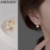 Shiny Zircon Geometric Circle Hoop Earrings For Women Fresh Charming Simple Korea Jewelry Friend Gift