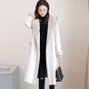 Womens Coat Long Trench Coat Splicing Loose Outwear Winter Hooded Overcoat Ladys Windbreaker