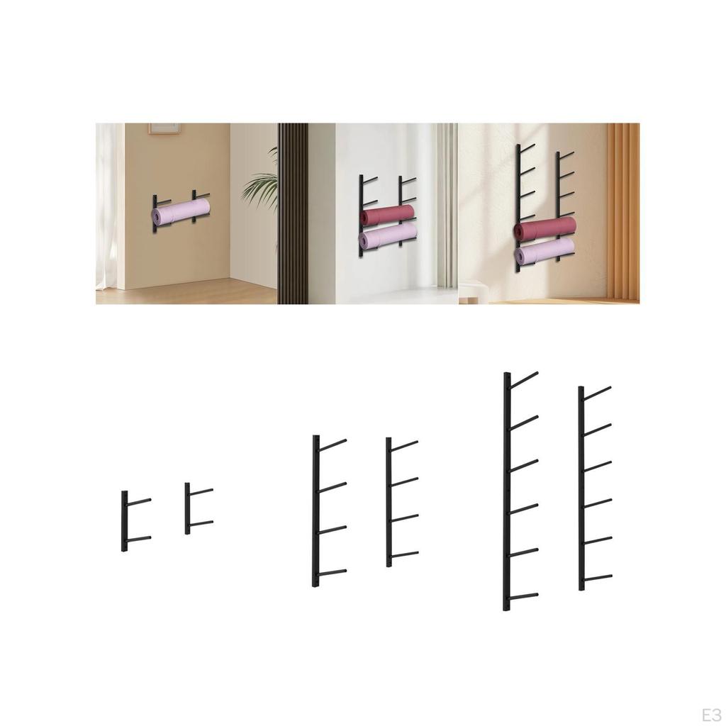 Стойка для хранения ковриков для йоги из 2 предметов: пенный ролик, фитнес-ленты, настенные крючки, органайзер для спортзала