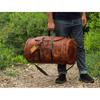 Buffalo Leather Duffle Bag–Handmade Choco Brown Weekender, Gym & Cabin Holdall–Full Grain Overnight Travel Bag-Gift for Men