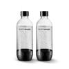 SodaStream Dishwasher Safe 1L Classic DWS Carbonating Bottle, Black (Twin Pack), 2-Pack
