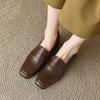 Chunky Heel Women's Mid-Heel Loafers 2025: Stylish British-Style Retro Leather Shoes for Spring & Autumn
