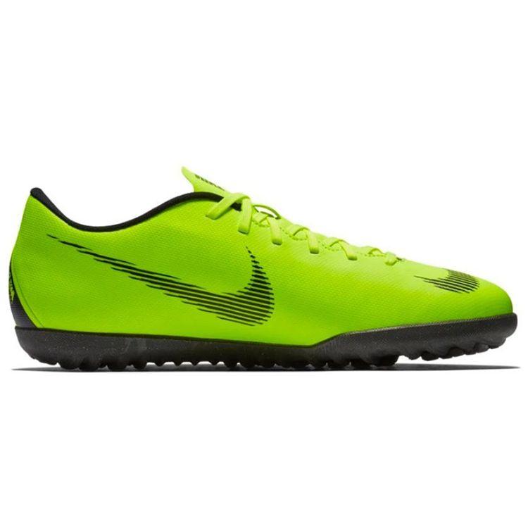 Nike Mercurial Vapor 12 Simple Low-Top TF (Rubber Studs) Non-Slip Durable Soccer Shoes Men Sneaker Fluorescent-Green AH7386-701