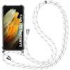 Protective Case - BOOLING - for Samsung S21 Ultra - Transparent - Shockproof - White Cord