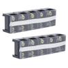 Terminal Strip Dual Rows High Current Screw Terminal Block with Cover 600V 60A 2pcs 5 Position