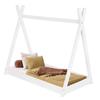 Springos® Lit Tipi Pour Enfant Avec Sommier À Lattes, En Bois Massif 70 X 140 X 130 Cm