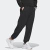 Adidas Pure Color Logo Drawstring Tapered Sport Pants Women Bottoms Black IP7079