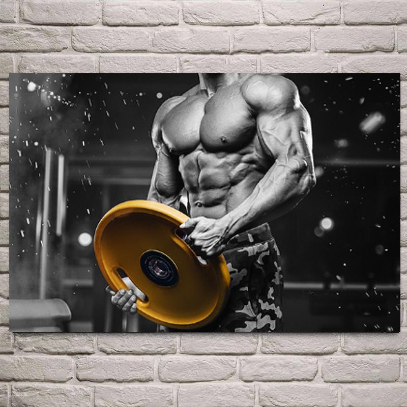 Modern Gym Fitness Canvas Painting Bodybuilding Character Wall Art Poster Sexy Men Women Muscle Wall Picture Mural Cuadros