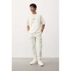 H M Cargo Pants sliM Fit wHite