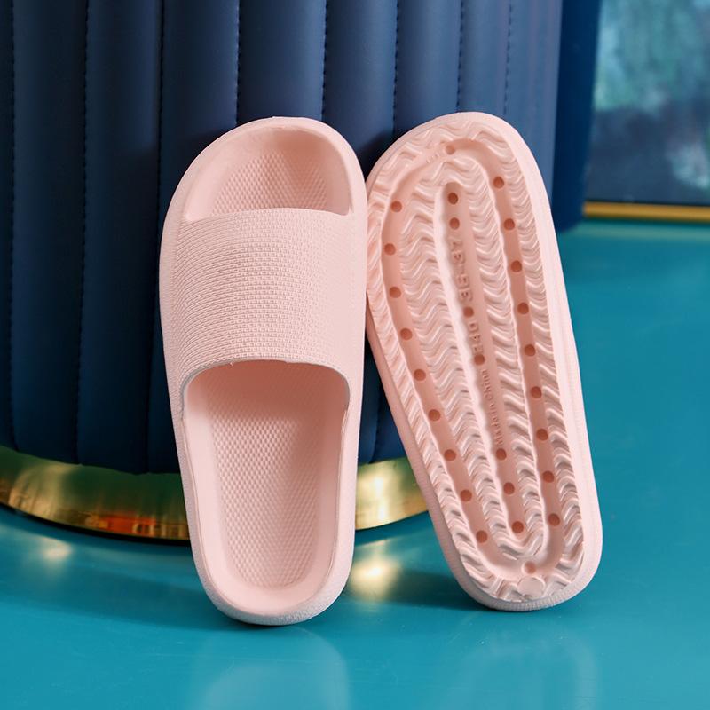 Summer Beach Solid Color Men&Women's Slippers Casual Lightweight EVA Anti-slip Slides Durable Cushioning Soft Shower Shoes for Swimming