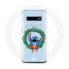 Case for Samsung Galaxy S10 Plus Stitch Snow Merry Christmas Blue