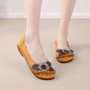 Summer New Leather Flower Single Shoes Beef Tendon Sole Casual Flat Women's Shoes