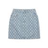 New MLB Base Logo Denim Short Skirts Women's Light Blue 3FDSM0123-50BLL