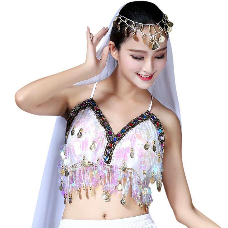 Belly Dance Bras Sequined Beaded Tops Dancing Costume Fringe Costume