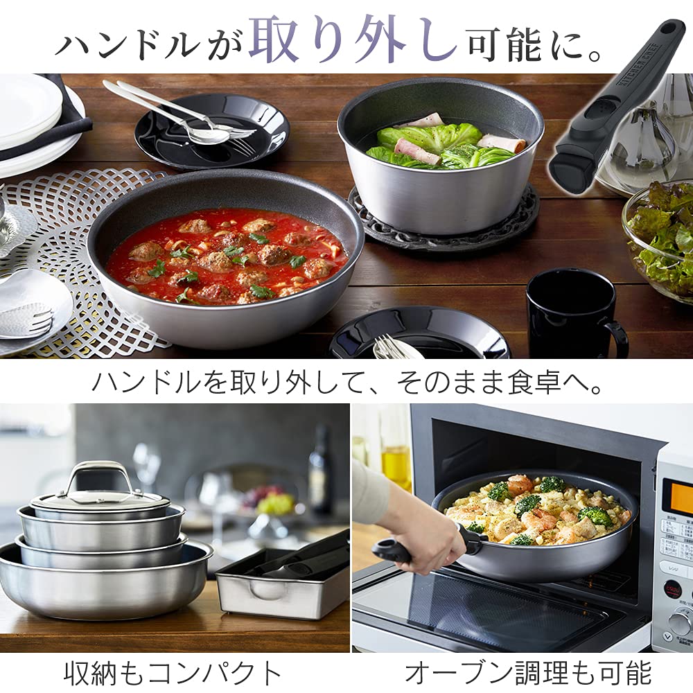 Iris Ohyama Frying Pan 26cm Silver Diamond Grace DG-S26F