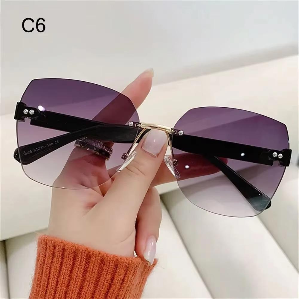 Vintage Rimless Sunglasses Gradient Sunglasses Women Shades Fashion UV400 Eyewear Frame Sun Glasses Ladies Eyeglasses