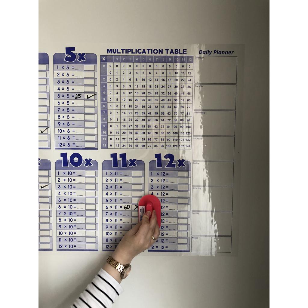 Таблица умножения Доска для письма Smart Paper Board English 100x56 см + 1 ручка
