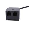 4P4C Standard 2 Female To 1 Male Telephone Line Cords Line Extension Cable Splitter Cord