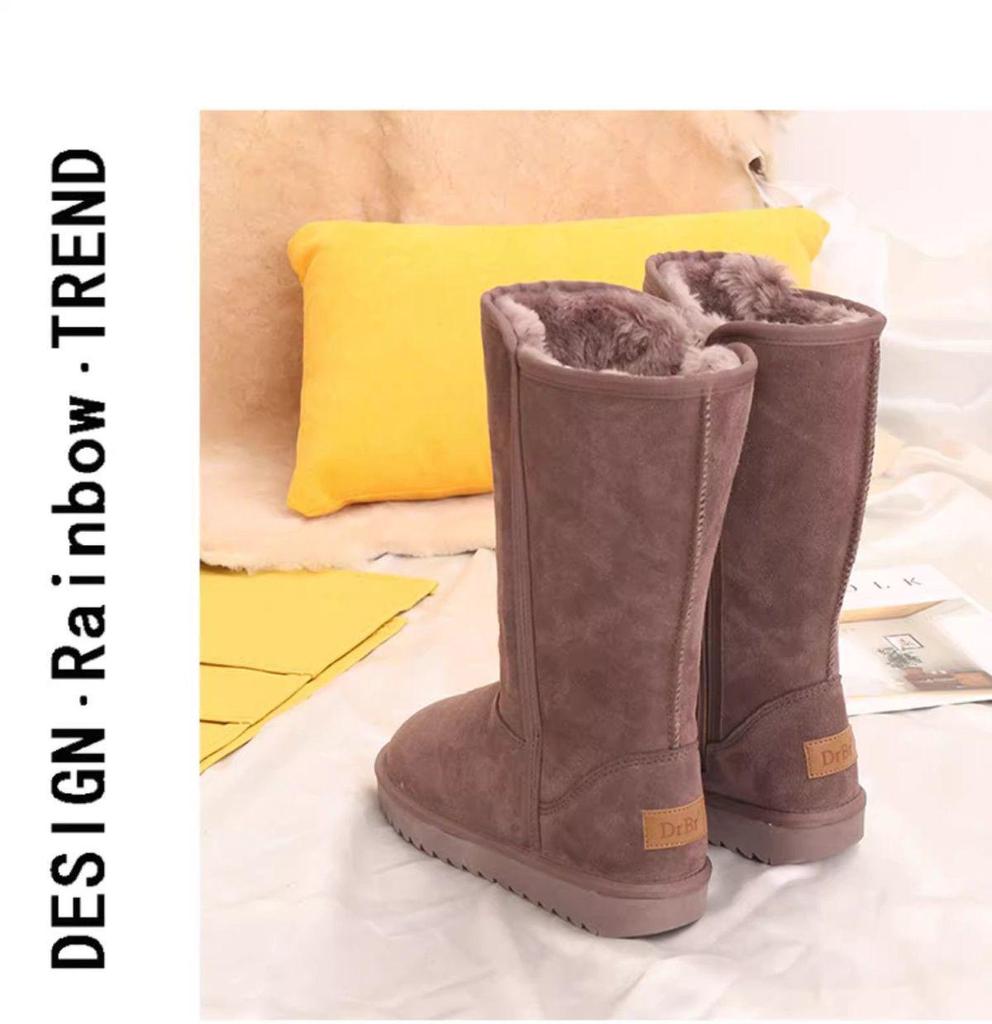 Korean Style Women's Fleece-Lined Long Boots - Warm, Comfortable & Lightweight Winter Footwear