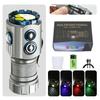 Powerful Mini LED Flashlight with RGB Light Al Alloy Pocket Torch Rechargeable Waterproof Hiking Camping Flash Light with Magnet