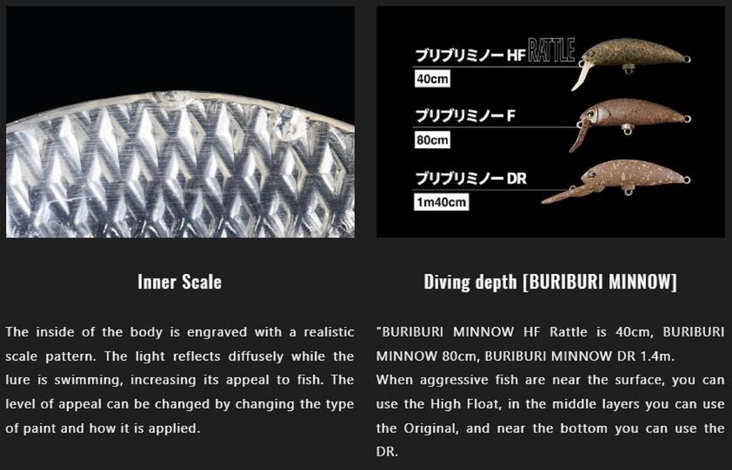 Jackall Timon Buri Buri Minnow HF Rattle 40 Mm Floating Lure Yazy BR (8096)