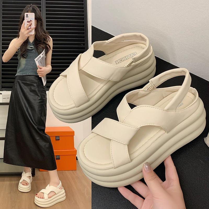 Platform Muffin Sandals Women's Small Fashion Summer New Comfortable Outside Wear Casual Sports Sandals Women's Fashion