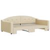 VidaXL Daybed with Trundle Bed Cream 100x200 Cm Fabric 3197539