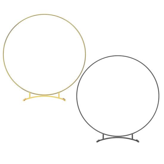 Wreath Hoop Sturdy Smooth Anti-rust Anti-oxidation Luster Surface Decorative Metal Ins Style Garland Circle Wedding Table Center Decor