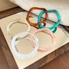 Minority Design Jelly Color Wide Bracelet Retro Geometric Irregular Bangle Daily