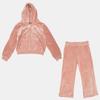 Girls' Velour Set Zip-up Hoodie with Jogging Pants
