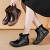 Genuine Leather Warm Cotton Boots 2024 Autumn Winter New Round Toe Soft Soled Women's Short Boots