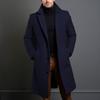 Men's Fashion Casual Mid-length Solid Color Autumn and Winter Woolen Coat