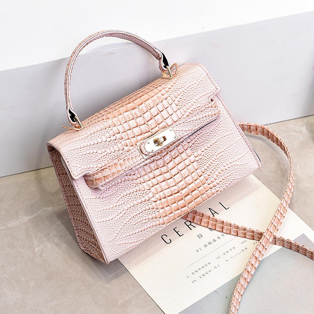 Suni Light Luxury Cow Oil Fruit Green Crocodile Pattern Advanced Sense Small Female Bag 2023 New Handheld One Shoulder Crossbody Bag