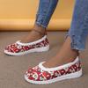 Flat Single Shoes Women's Autumn New Christmas Elements Plush Shallow Mouth Casual Women's Shoes