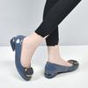 Women's Summer Large Size Low Heel Leather Single Shoes Office Ladies Spring Solid Color Casual Slip-on Shoes
