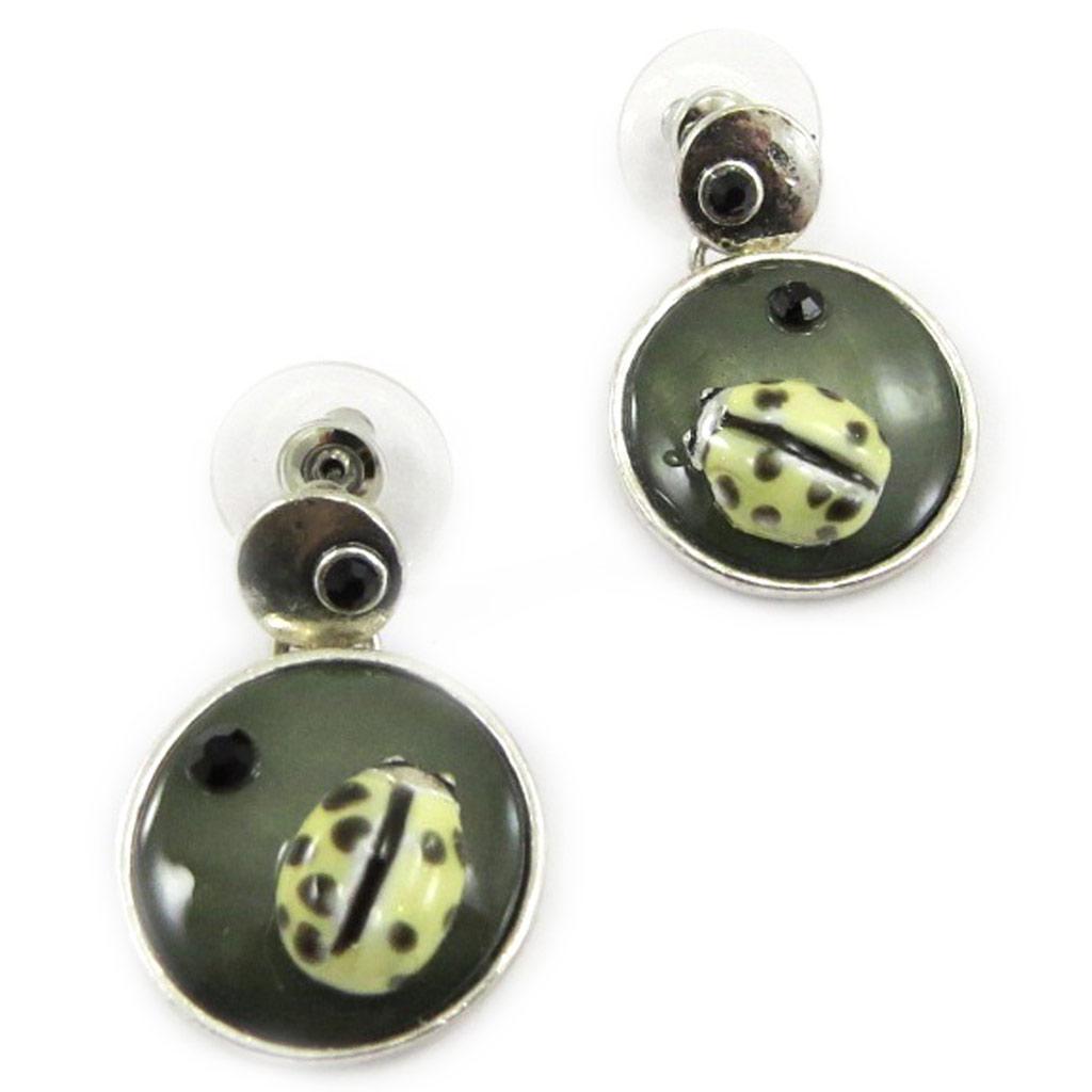 NOA [G0394] - Gray 'Nacre En Folie' Designer Earrings