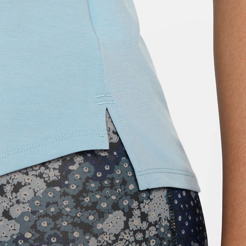 Nike Dri-FIT One Luxe Solid Color Round Neck Sun Protection Quick-Dry Short Sleeve T-Shirt Women T-Shirts Blue DD0619-494