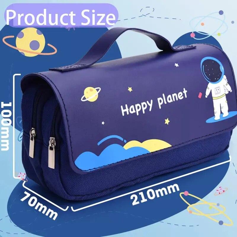 Kawaii Pencil Case Large Capacity Astronaut Pencil Pouch Pen Box School Office Supplies Stationery
