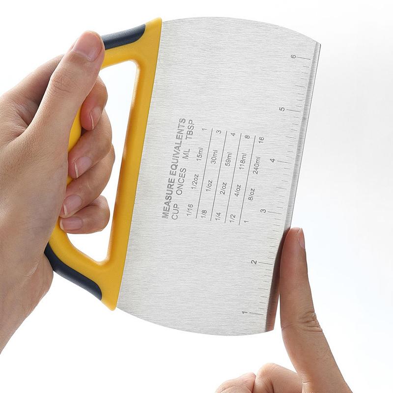 Dough Scraper Pastry Cutter Bread Pizza Dough Cutter Chopper Cake Scraper Stainless Steel Bench Scraper Baking Accessories Tools