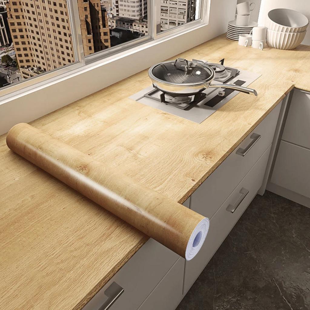 PVC Waterproof Self Adhesive Wallpaper Wall In Rolls Furniture Cabinets Vinyl Decorative Film Wood Grain Stickers For Home Decor