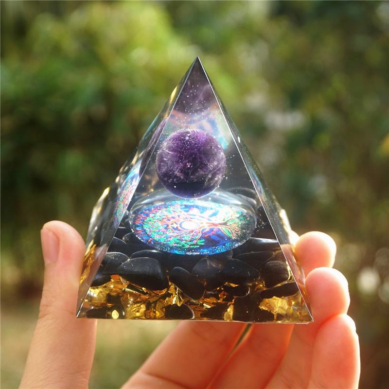 Natural Cristal Stone Orgone Energy Healing Reiki Chakra Multiplier Pyramid