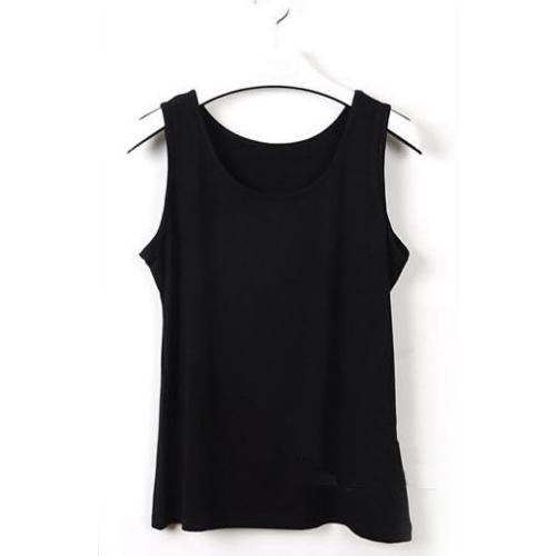 Sleeveless Sexy Vest Women Solid Color Thin Camisole Ladies Round Neck Summer Straps T-shirt