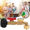 Gas Tank Refill Adapter with Valve & Gauge Explosion-proof Brass Gas Refill Valve Cylinder Gas Tank Converter Picnic