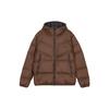 Logo Print Zip-Up Hooded Down Jacket Men Outerwear Dark-Brown DV1132-259