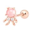 14K Cubic Rose Gold Peach Quartz Octopus Piercing with Gold Needle