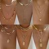 Miracle Fashion Gold Color Heart-Shaped Necklace For Women Trendy Multi-Layer Pendant Necklaces Set Jewelry Gifts