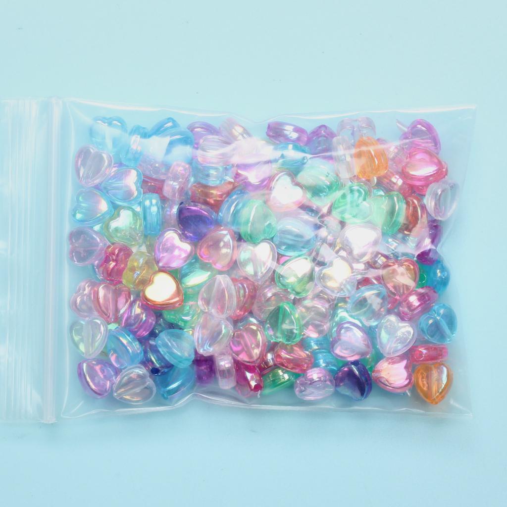 Earrings DIY Acrylic Bracelet Necklace 150Pcs Loose Beads Beads 8.5*9mm For Jewelry Making Heart Shape Charms Accessories