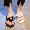 White Woman Flip Flops Slippers Flowers Sandals Soft On Beach Shoes for Women Casual New Collection Eva Summer Sale Shoe Slides